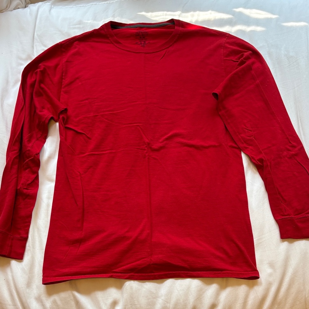Fruit of the Loom Men's Red Long Sleeve Tee